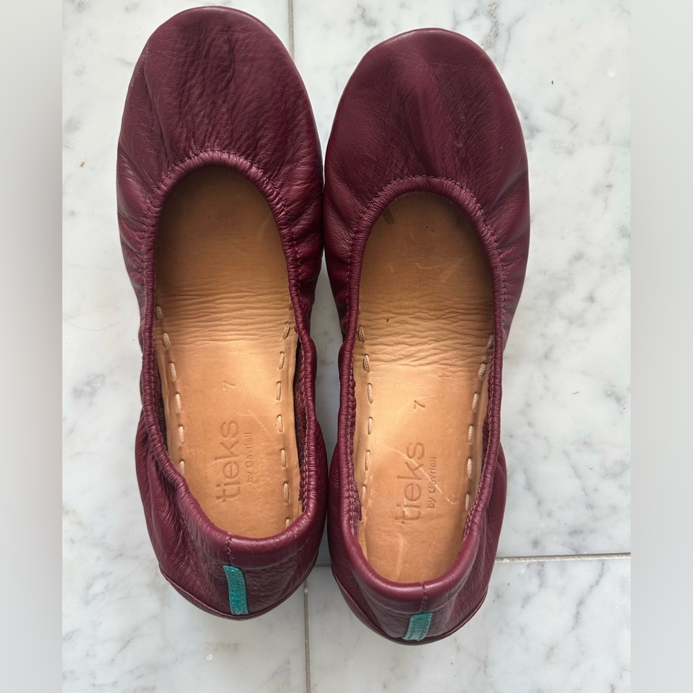 Tieks maroon flats